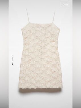 MANGO CAPSULE Cream Textured Floral  Dress Mini - size S - NWT - Blog Fave